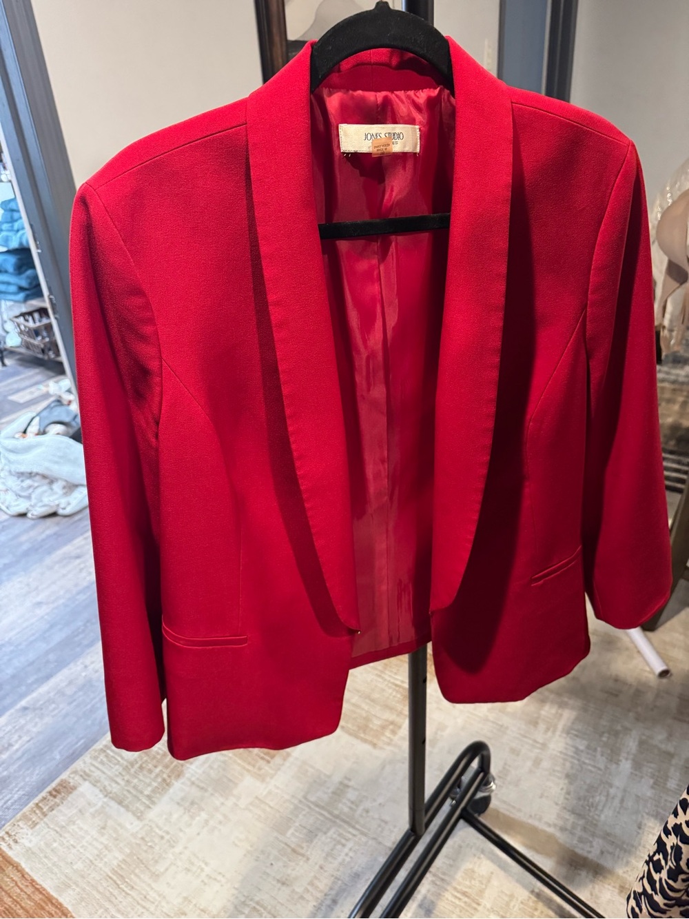 Jones Studio Red Shawl Collar Blazer